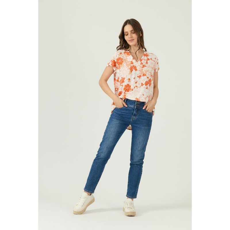 PRIVILEGE - Blusa naranja estampada - Naranjo