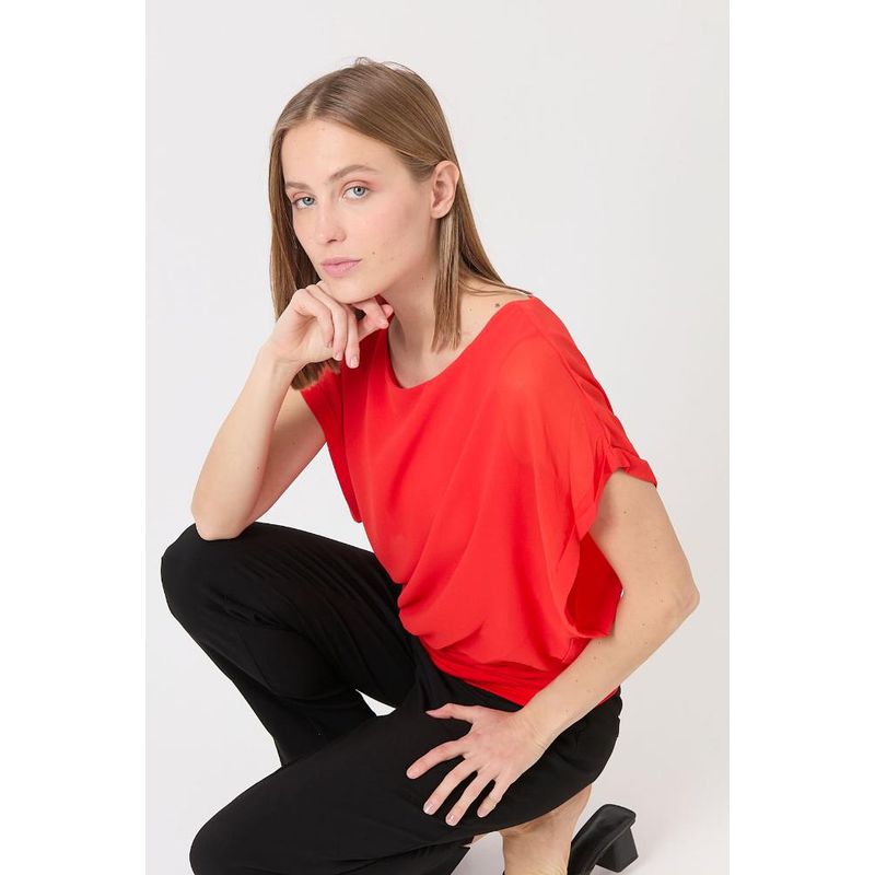 PRIVILEGE - Blusa roja manga corta PRIVILEGE - Rojo