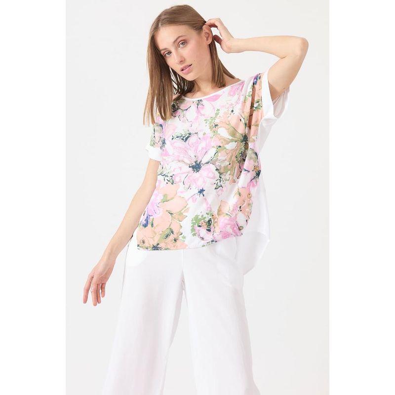 PRIVILEGE - Blusa rosa estampada manga corta PRIVILEGE - Rosa