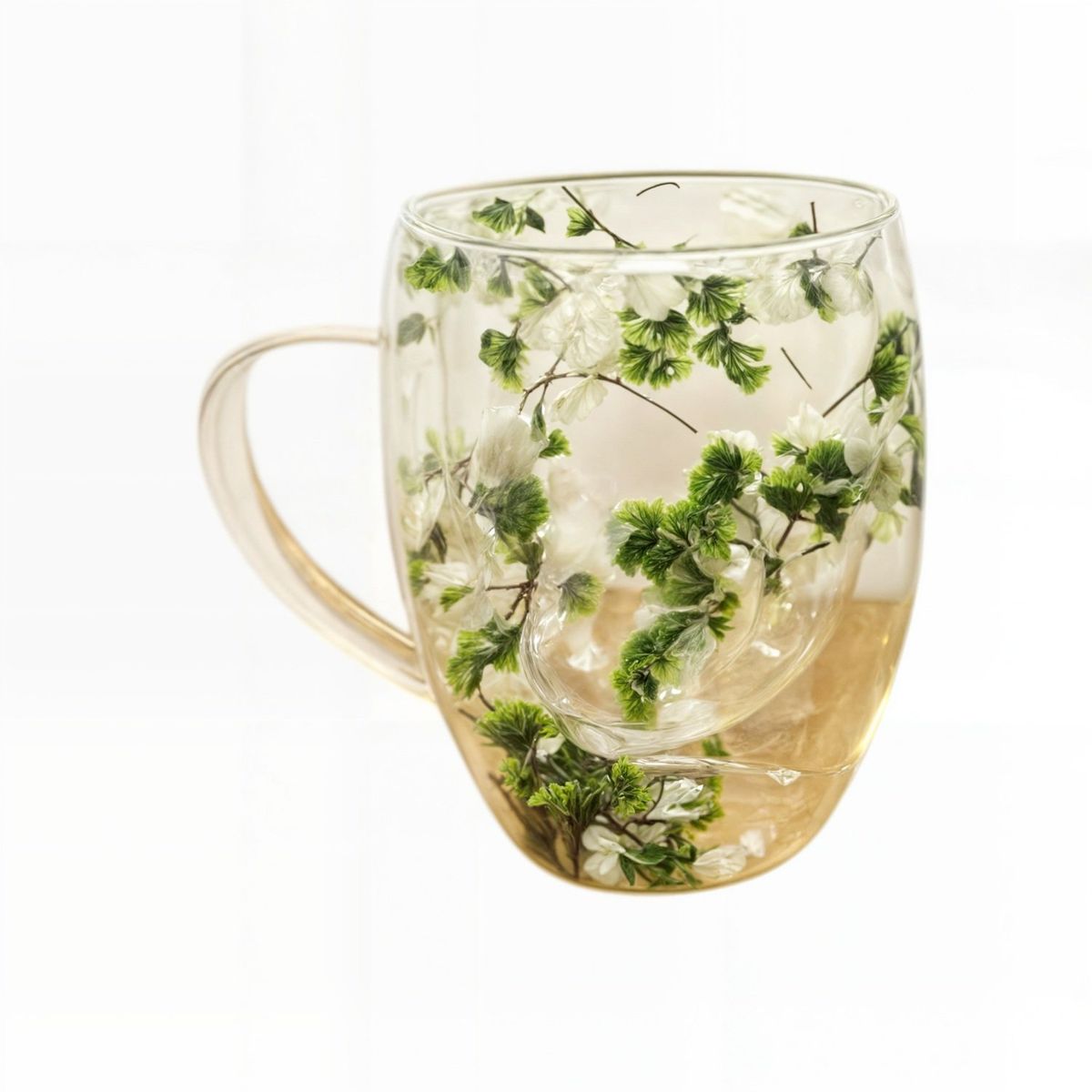 GENERICO - tazas doble vidrio taza cafe espresso taza doble fondo flor