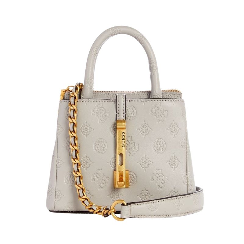 GUESS - Mini Cartera James Logo Mini Satchel Gris Guess