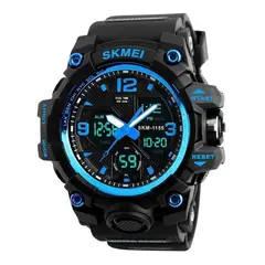 SKMEI - Reloj Pulsera 1155 Correa Poliuretano Bisel Negro/azul