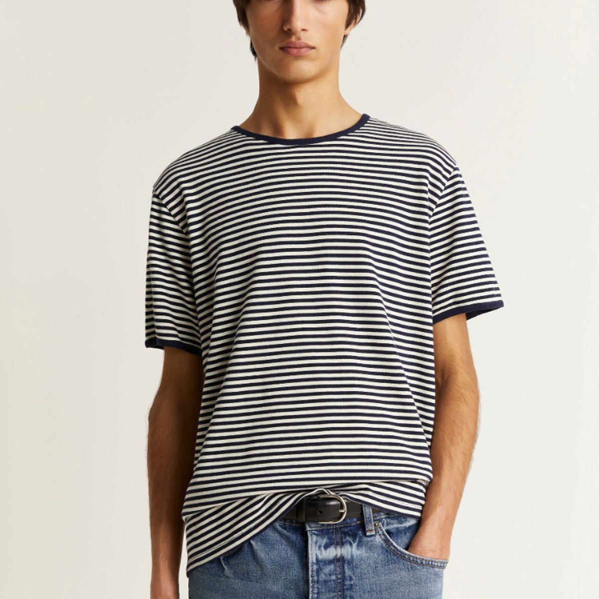 SCALPERS - Polera Rayas Algodón Navy