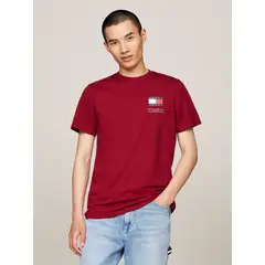 TOMMY HILFIGER - Polera Essential Con Logo Rojo Tommy Jeans