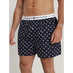 TOMMY HILFIGER - Bóxer De Algodón Con Logo Azul