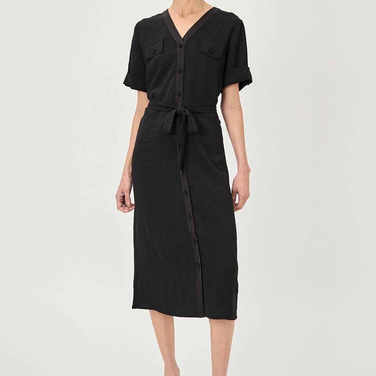 MA GRIFFE - Vestido Largo Negro Mujer Magriffe