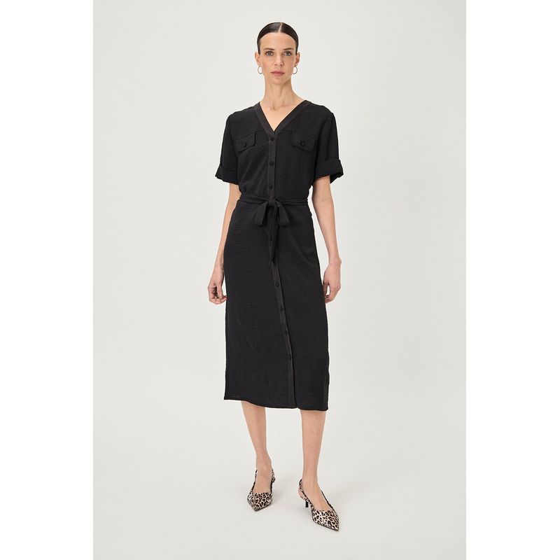 MA GRIFFE - Vestido Con Apliacion Satin