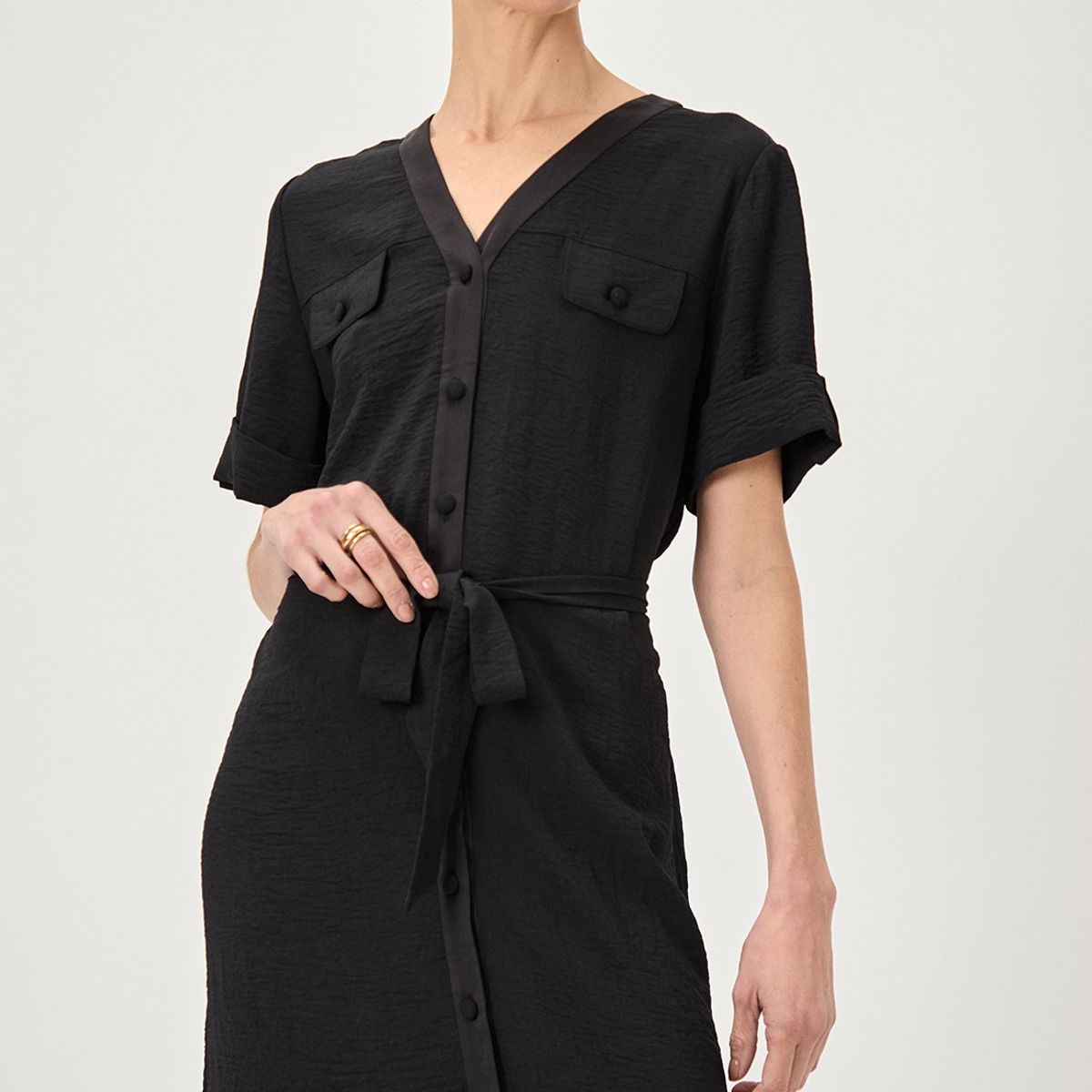 MA GRIFFE - Vestido Largo Negro Mujer Magriffe