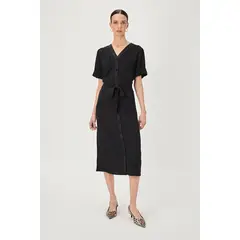 MA GRIFFE - Vestido Con Apliacion Satin