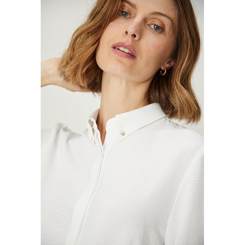 MA GRIFFE - Blusa Manga Larga Crudo Mujer Magriffe