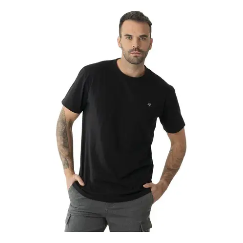 KIVUL - Polera Logo Reciclada Hombre Negro