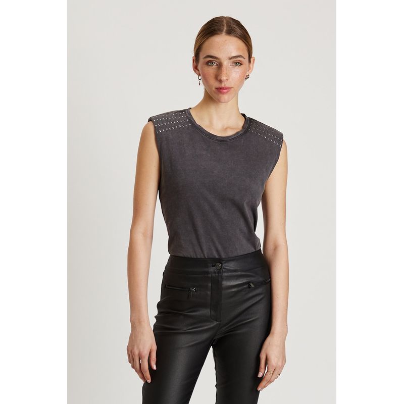 IO - Polera Sin Mangas Gris Marengo Mujer Io