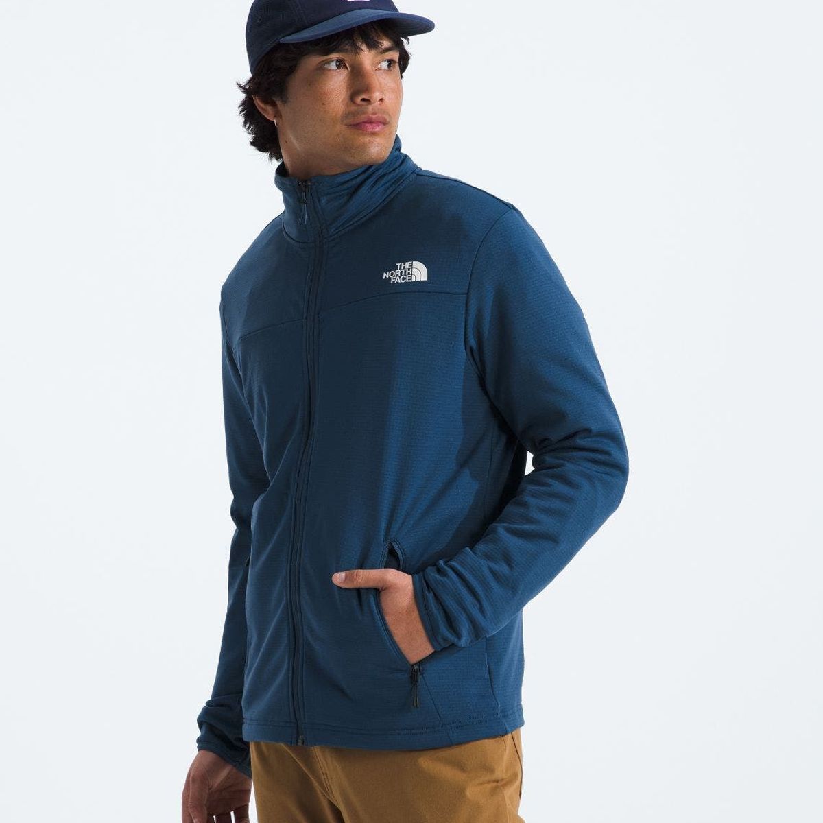 THE NORTH FACE - Polar Hombre Cedar Trail Grid Fleece Full Zip Jacket Azul