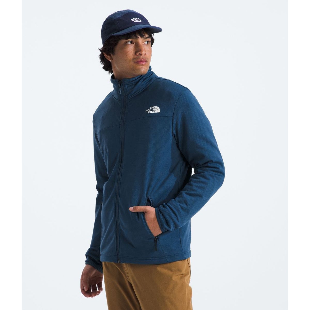 THE NORTH FACE - Polar Hombre Cedar Trail Grid Fleece Full Zip Jacket Azul