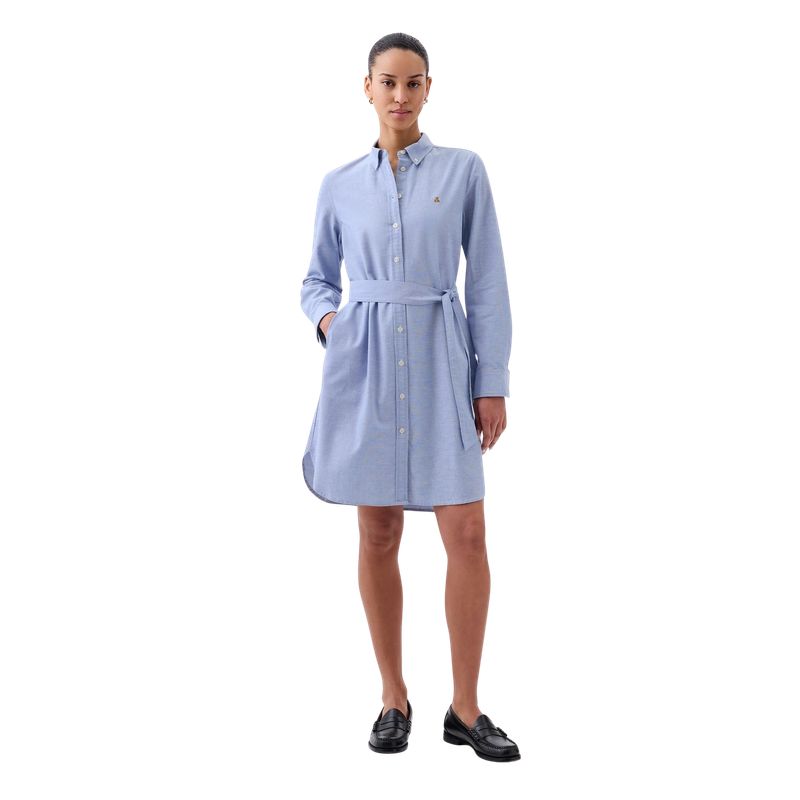 GAP - Vestido Camisero Mujer Azul