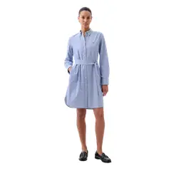 GAP - Vestido Camisero Mujer Azul
