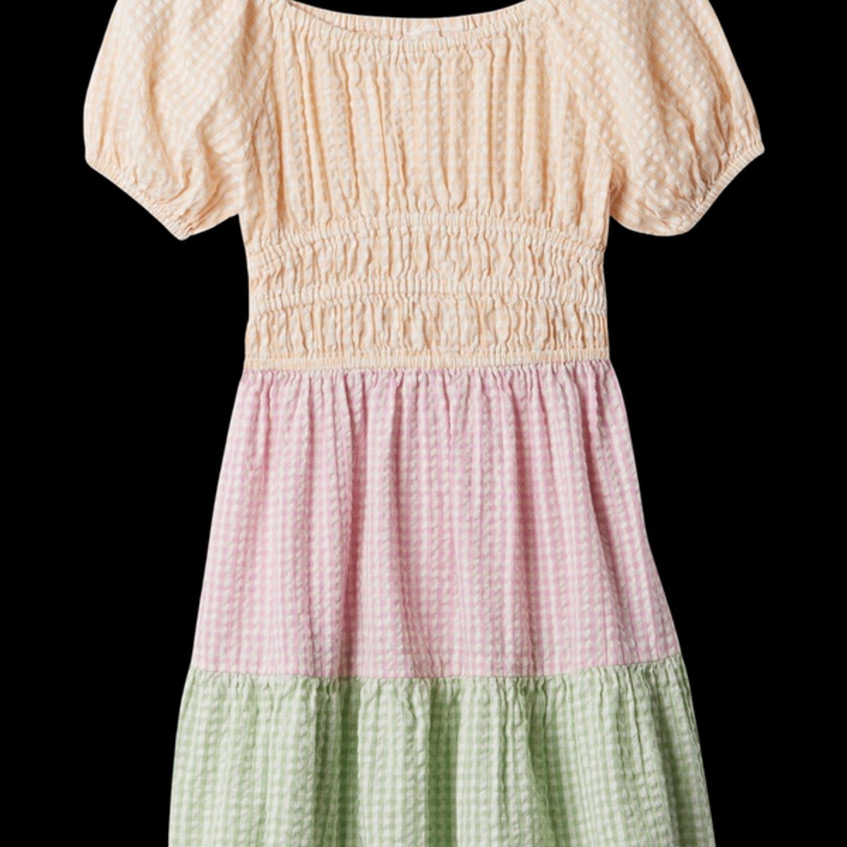 GAP - Vestido Con Vuelos Manga Englobada Multicolor