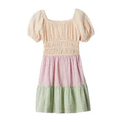 GAP - Vestido Con Vuelos Manga Englobada Multicolor