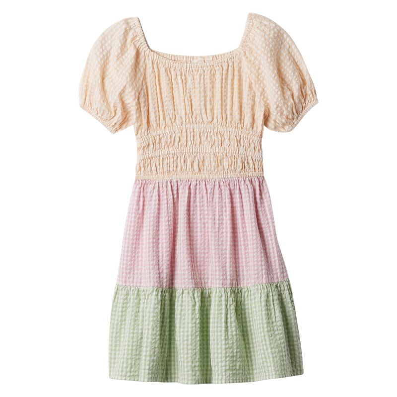 GAP - Vestido Con Vuelos Manga Englobada Multicolor