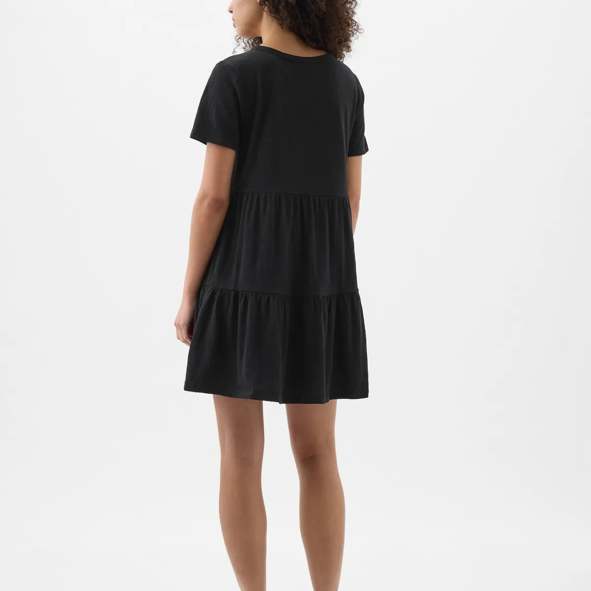 GAP - Vestido Cuello V Con Vuelos Negro