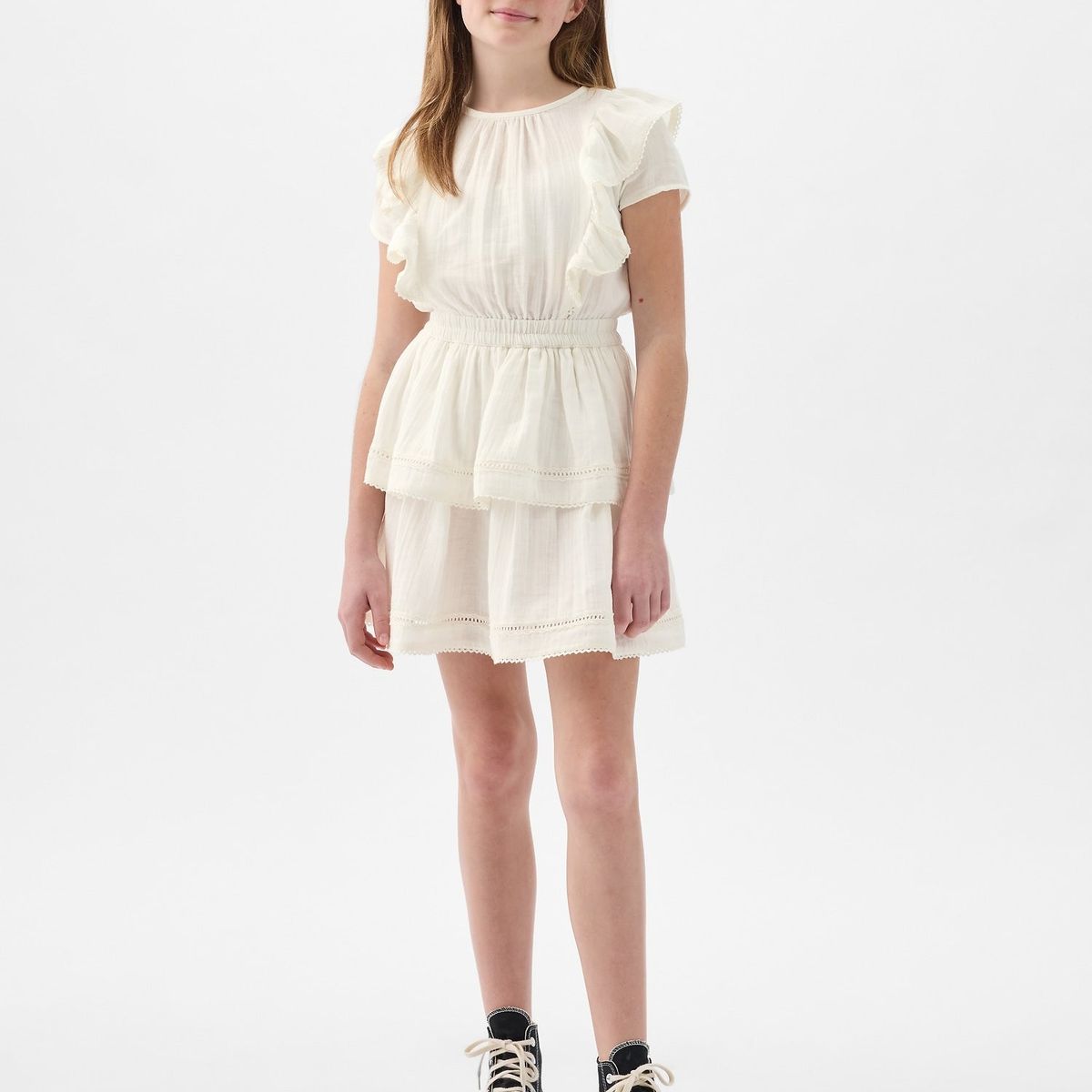 GAP - Vestido Niña Vuelos Blanco GAP