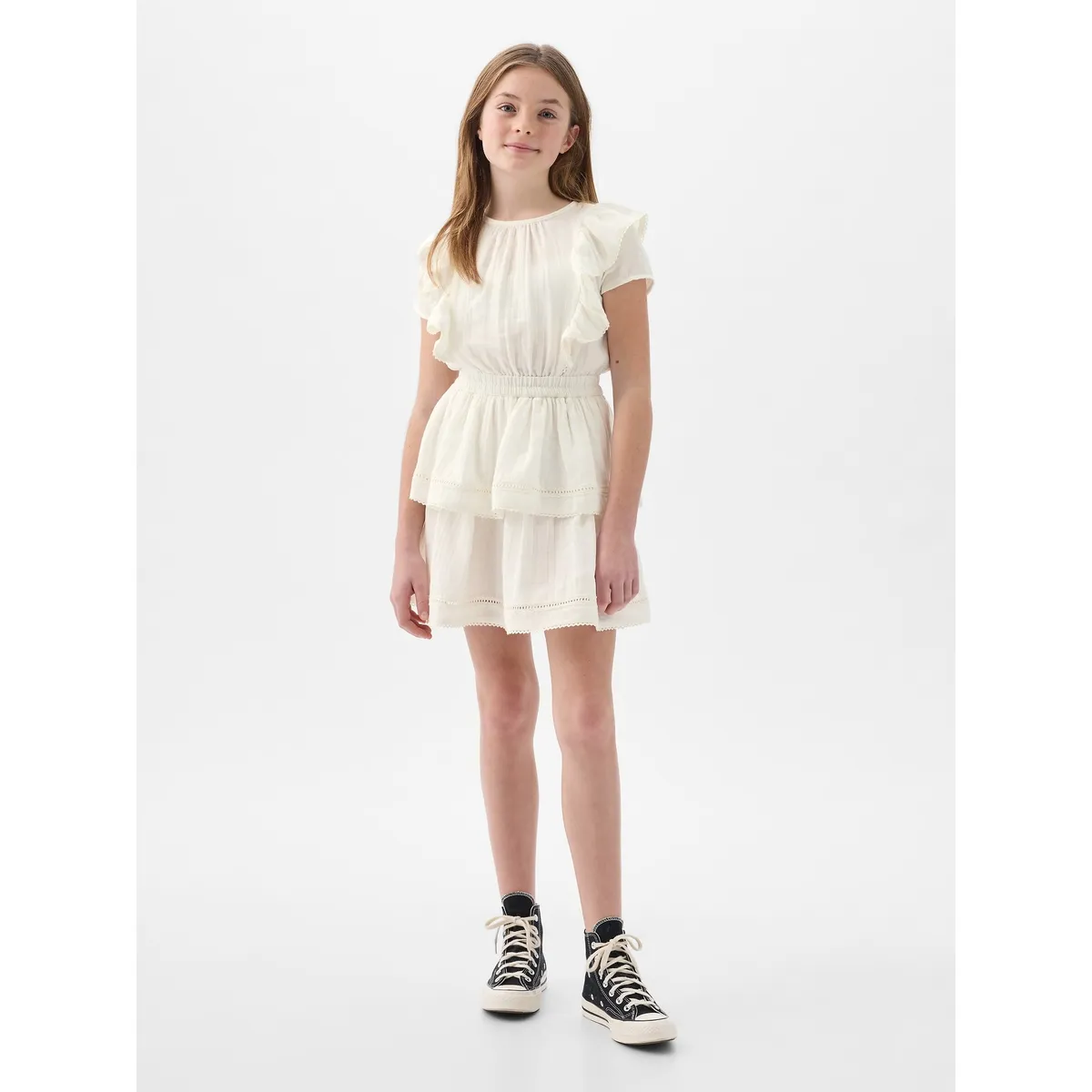 GAP - Vestido Niña Vuelos Blanco GAP