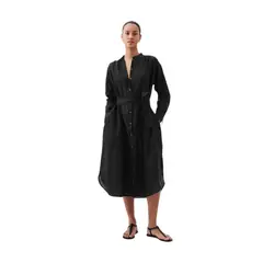 GAP - Vestido Mujer Maxi Lino Negro
