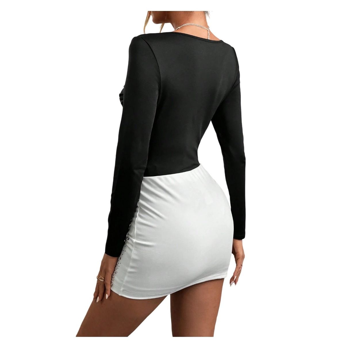 GARSIL - Body Mujer - Elegante De Manga Larga Con Brillos y Escote Corazon