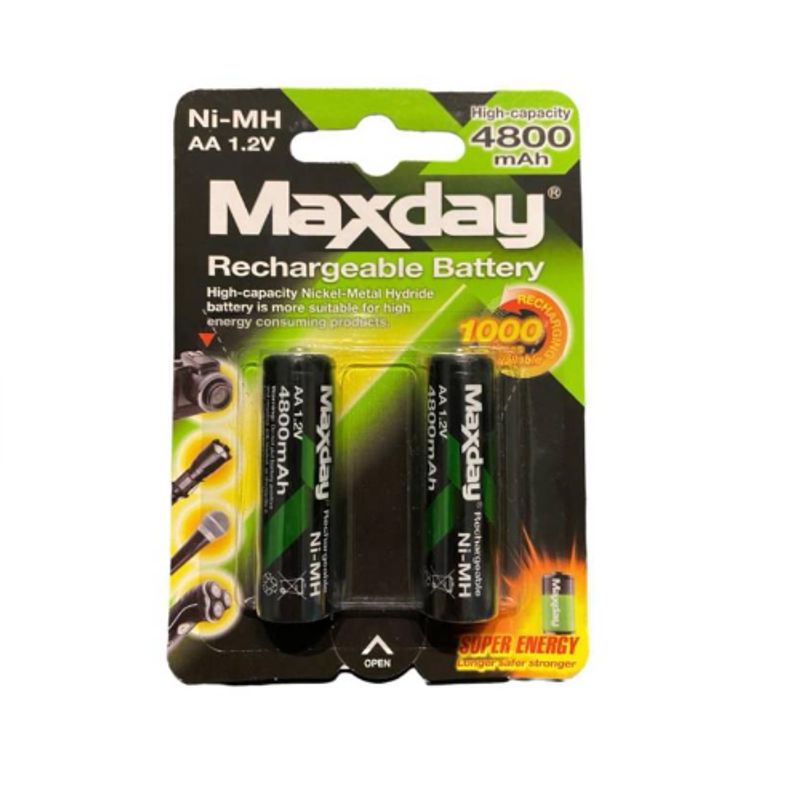 GENERICO - Pack De 2 Pilas Recargables Doble A  De 4800 mAh