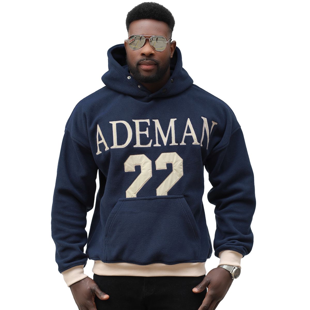 ADEMAN - Poleron Canguro micropolar ademan twenty-two Navy blue