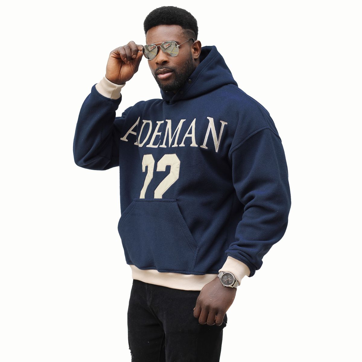 ADEMAN - Poleron Canguro micropolar ademan twenty-two Navy blue