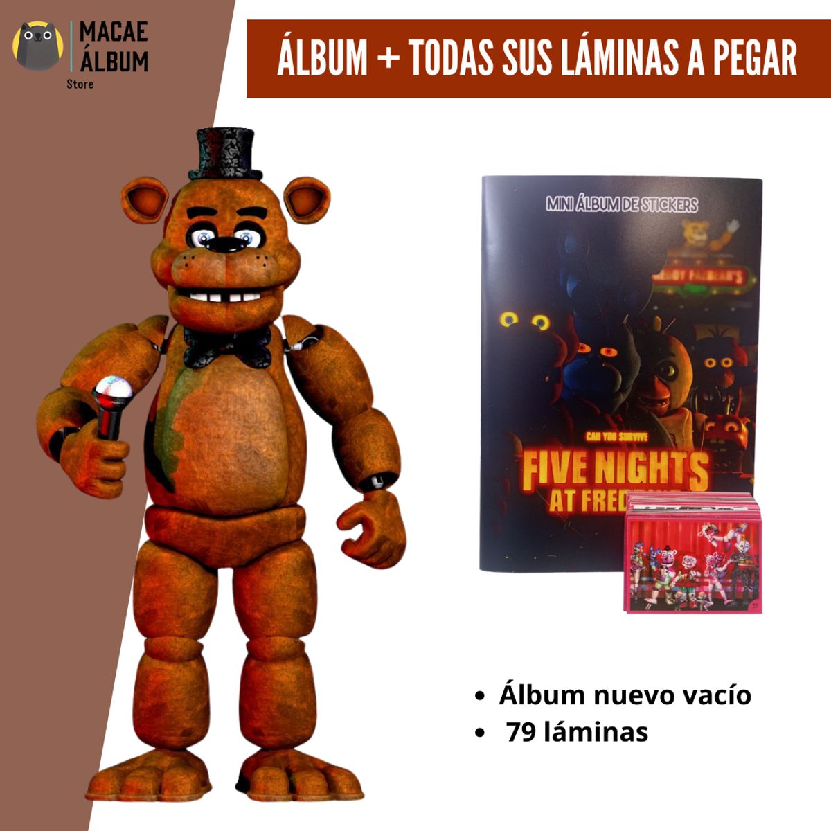 GENERICO - Mini Álbum Five Nights at Freddy´s + Todas Sus Láminas A Pegar