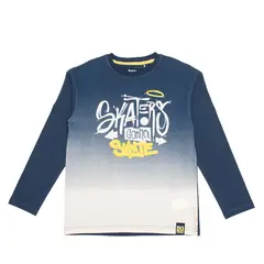 BUBBLE GUMMERS - Polera Manga Larga Niño Bubblegummers Gaspar Azul