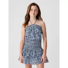 GAP - Blusa Niña Halter Floreada Azul