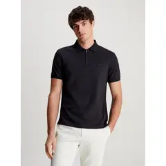 CALVIN KLEIN - Polo Smooth Cotton Welt Negro