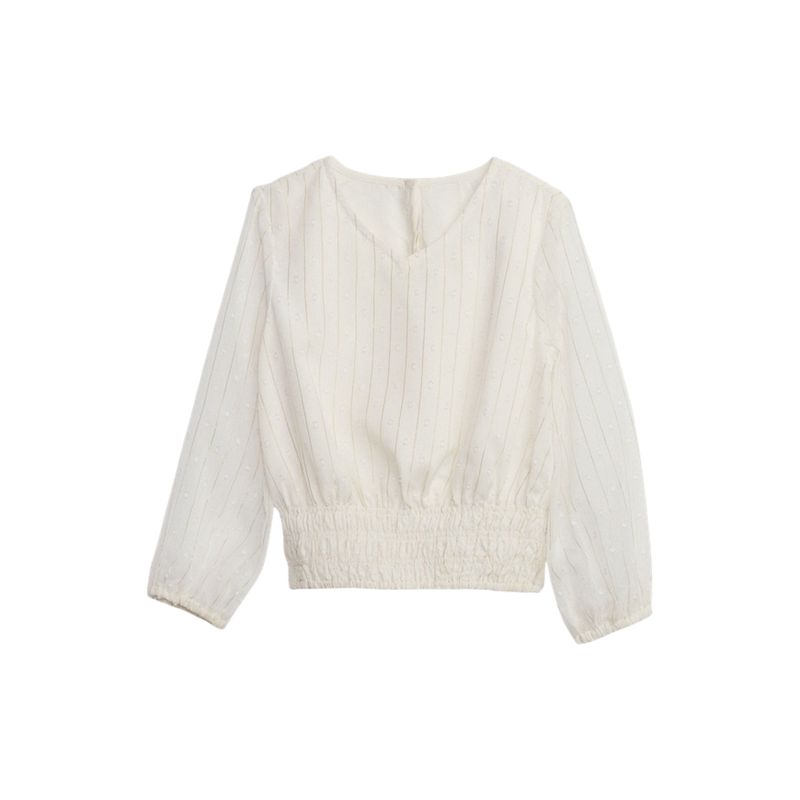 GAP - Blusa Pretina Manga Larga Niña Crema