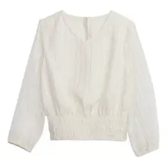 GAP - Blusa Pretina Manga Larga Crema