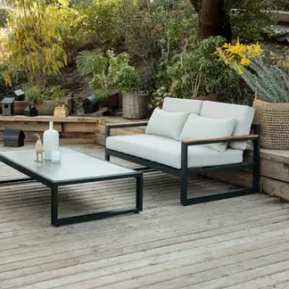 AMOBLE - Sofa terraza 2C Seraya Blanco Amoblé