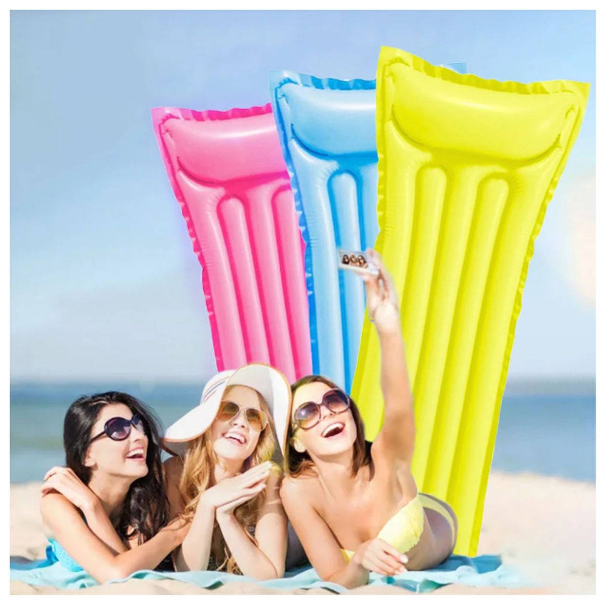 GENERICO - Cama Inflable Para Piscina O Playa Color Azul