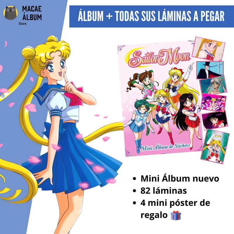 GENERICO - Mini Álbum Sailor Moon + Todas Sus Láminas A Pegar