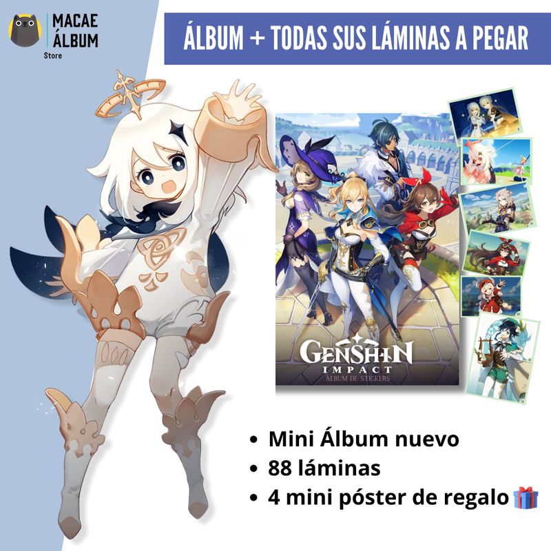 GENERICO - Mini Álbum Genshin Impact + Todas Sus Láminas A Pegar