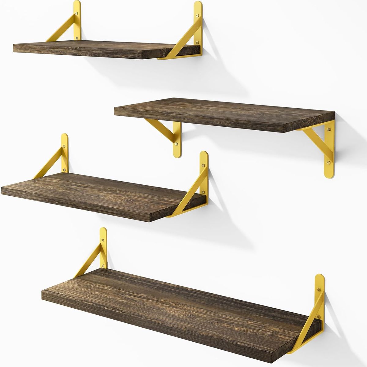 CASA BELLA - Repisas Flotantes De Madera Modernas X4 PCS NANO487