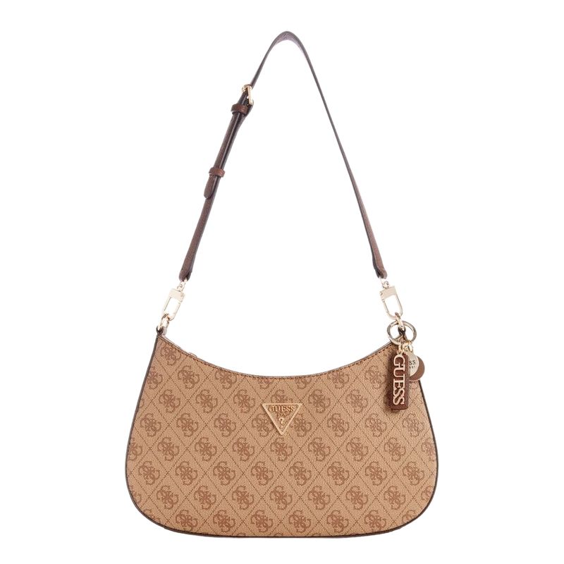 GUESS - Cartera Noelle Top Zip Shoulder Bag Café Guess