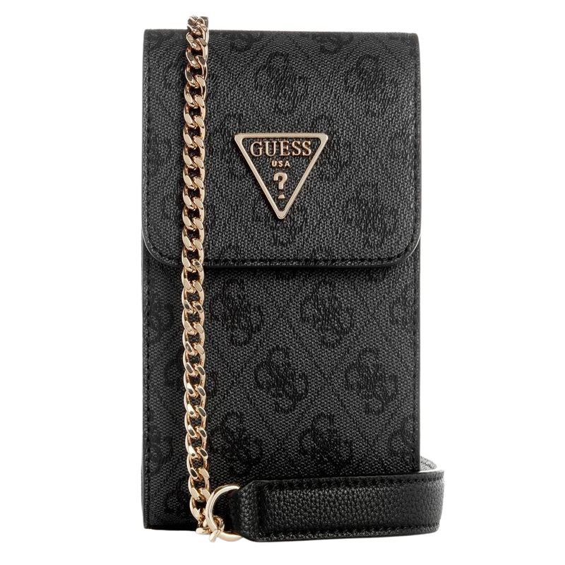 GUESS - Mini Cartera Noelle Flap Chit Chat Carbón GUESS