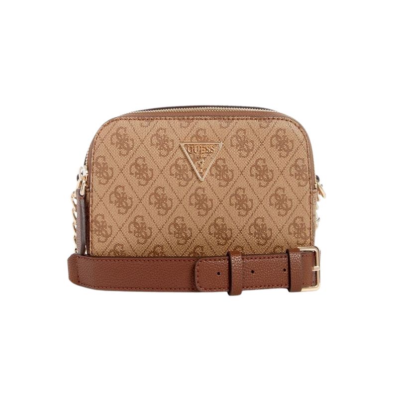 GUESS - Cartera Noelle Camera Crossbody Café Guess