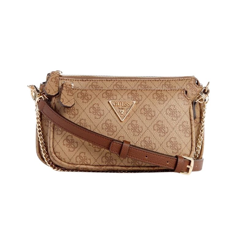 GUESS - Cartera Noelle Dbl Pouch Crossbody Café Guess