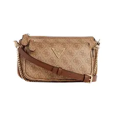 GUESS - Cartera Noelle Dbl Pouch Crossbody Café