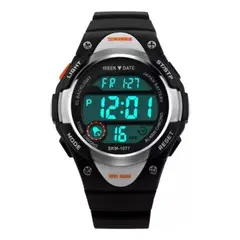 SKMEI - Reloj Pulsera Digital 1077 Correa Resina Negro Y Gris