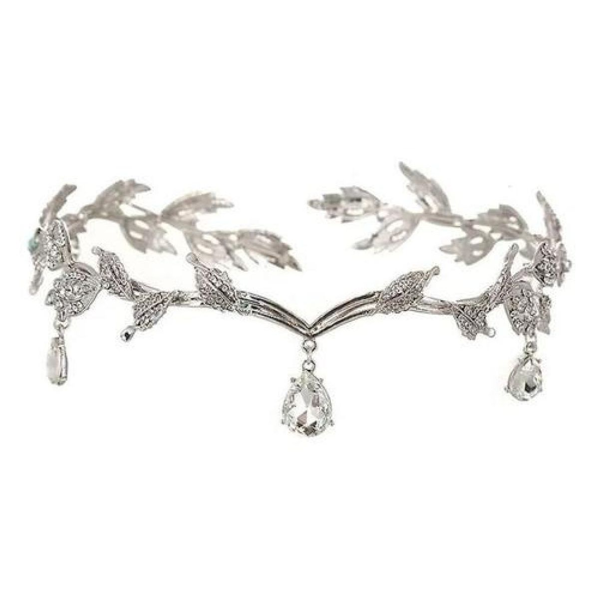 GENERICO - Diadema Tiara corona princesa elfos cristales brillantes