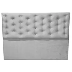 GENERICO - Respaldo King Gris Claro Felpa a piso Muebles Rimar 182x127x8